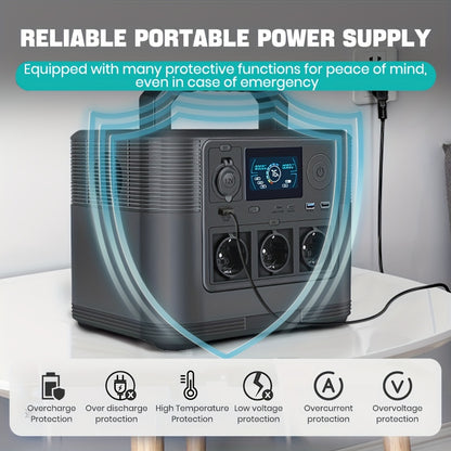 Draagbare Energiecentrale – Powerbank – Mobiele Stroomvoorziening – Energiebron – Camping Accu – 1200W Continu Vermogen – 1008Wh Capaciteit - QUORE
