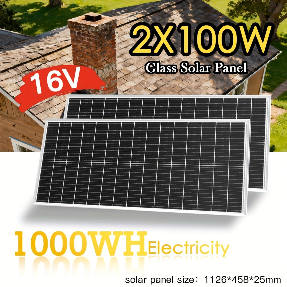 2pcs 100W Monokristallijn Zonnepaneel – Solar Module – Zonnecel – Solar Panel – Zonne-energie – Hoog rendement – Compact en duurzaam