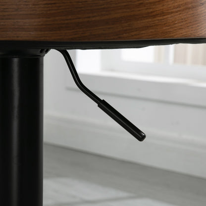 Barkrukken – Barstoelen – Barstoelen Met Rugleuning – Keukenkrukken – Barkruk Set – Verstelbaar In Hoogte – 360° Draaibaar – Stalen Frame Met Houten Zitting – Zwart En Koffie