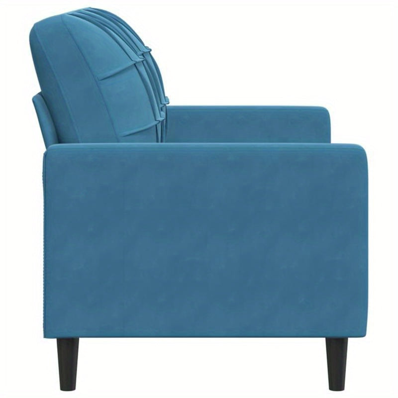 Bankbed – Slaapbank – Bedbank – 2-Zits Sofa Bed – Logeerbed – Lichtblauw Getuft – Hardhouten Frame – Compact Ruimtebesparend Ontwerp – Direct Gebruiksklaar Zonder Montage