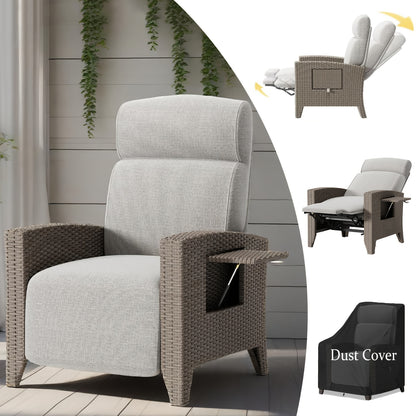 Loungebed – Ligbed – Loungestoel – Ligstoel – Tuinstoel – Verstelbare Rugleuning – Inklapbaar Zijtafeltje – Metaal Frame – Memory Foam Kussen