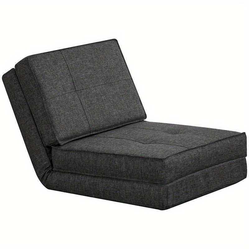 Relaxfauteuil – Verstelbare Fauteuil – Relaxstoel – Lounge Stoel – Slaapstoel – Donkergrijs – Stevig Hardhouten Metalen Frame – Zacht Foamkussen