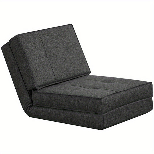Relaxfauteuil – Verstelbare Fauteuil – Relaxstoel – Lounge Stoel – Slaapstoel – Donkergrijs – Stevig Hardhouten Metalen Frame – Zacht Foamkussen