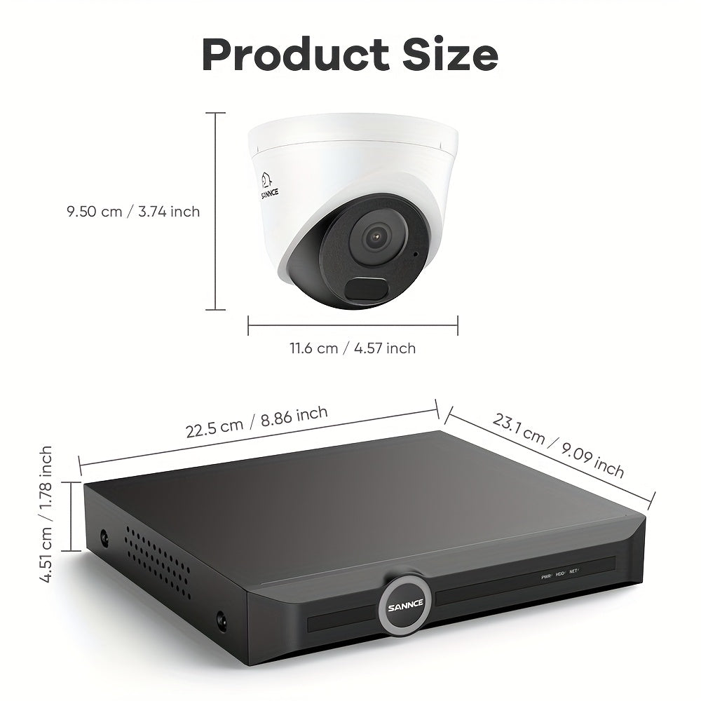 Beveiligingscamera Set – Beveiligingscamera Systeem – CCTV Camera Set – IP Camera – 5MP PoE Camera Set Zonder HDD – 30 Meter Nachtzicht – Audio Opname Met Beweging Meldingen