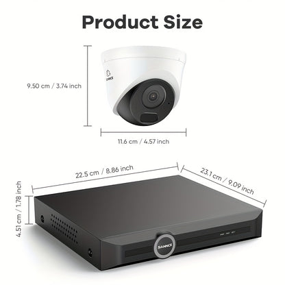 5MP Beveiligingsset – IP Camera Systeem – CCTV Set – Nachtzicht Camera’s – 4TB HDD Variant – 30 Meter Nachtzicht – Directe Bewegingsmeldingen