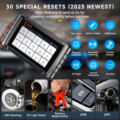 OBD2 Scanner – Autodiagnose Tool – Foutcode Lezer – Diagnoseapparaat – Scanner voor Auto – Draadloos Bluetooth – 30+ Resetfuncties – Real-Time Data – Geschikt voor Auto’s en Lichte Trucks – OBD Poort Voeding