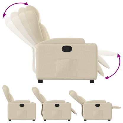 Relaxfauteuil – Relaxstoel – Loungestoel – Relaxzetel – Fauteuil – Massagefunctie – Handmatig Verstelbaar Tot 135° – Crème Kleur