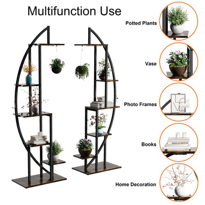 Plantenrek – Etagerek – Bloemplanken – Opbergrek – Stellingkast – 6-laags Metalen Rek – Stevig Met Brede Basis – Gemakkelijke Montage Zonder Gereedschap – Ruimtebesparend Design 160x50x30 cm
