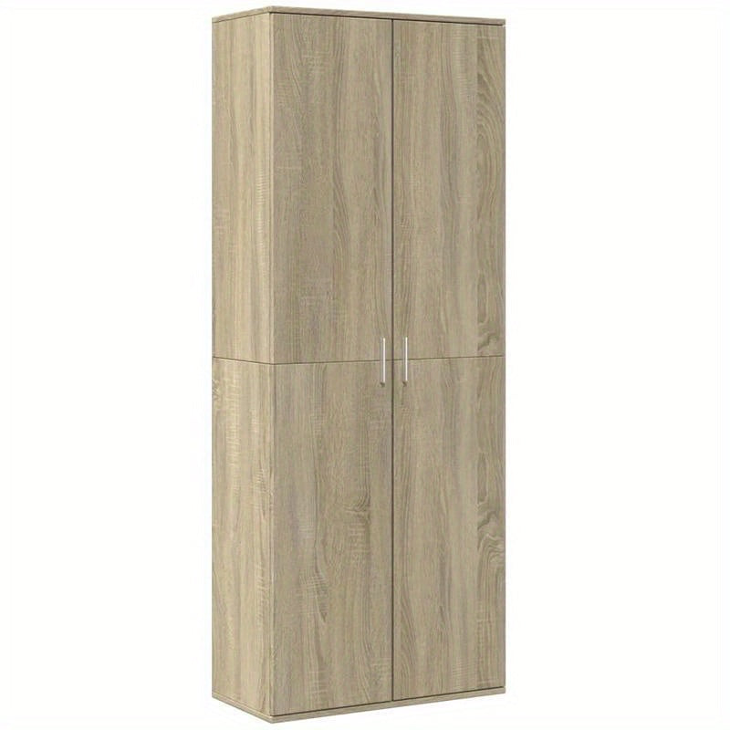 Highboard – Kast – Dressoir – Opbergmeubel – Wandmeubel -eiken Braun – Compact 70x35x180 cm – Duurzaam Kunsthout Met Metalen Handgrepen