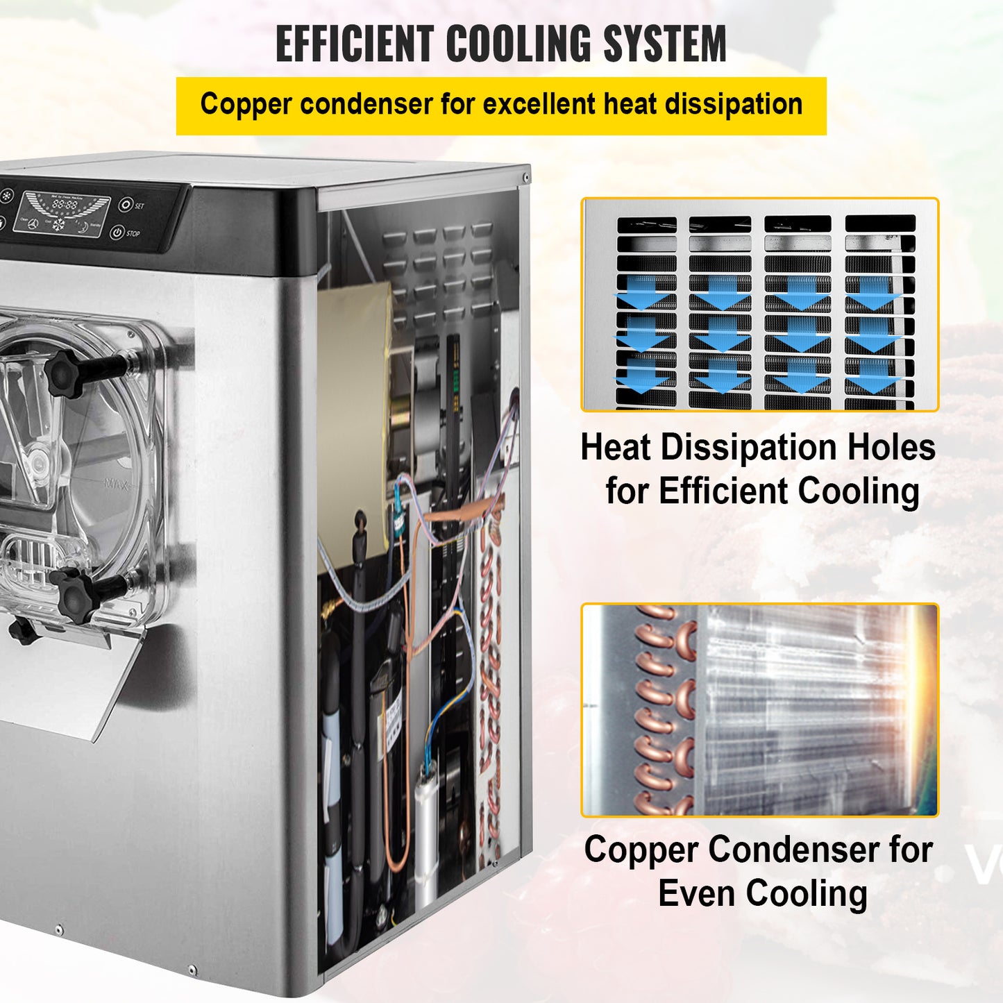 IJsmachine – IJsbereider – IJsmaker – Hardijsmachine – Roomijsmachine – RVS Behuizing – 4,2L Capaciteit