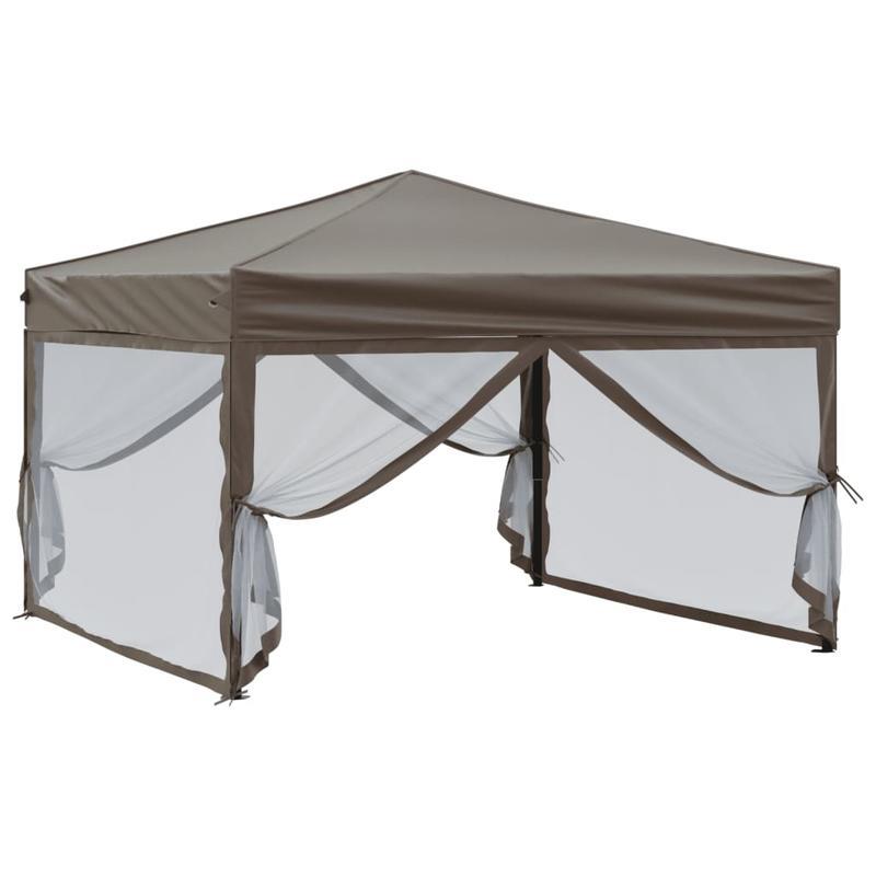 Tuinpaviljoen – Tuinkamer – Buitentent – Partytent – Overkapping – 3x3 Meter – Weerbestendig Stalen Frame – UV-werend Taupe Dak