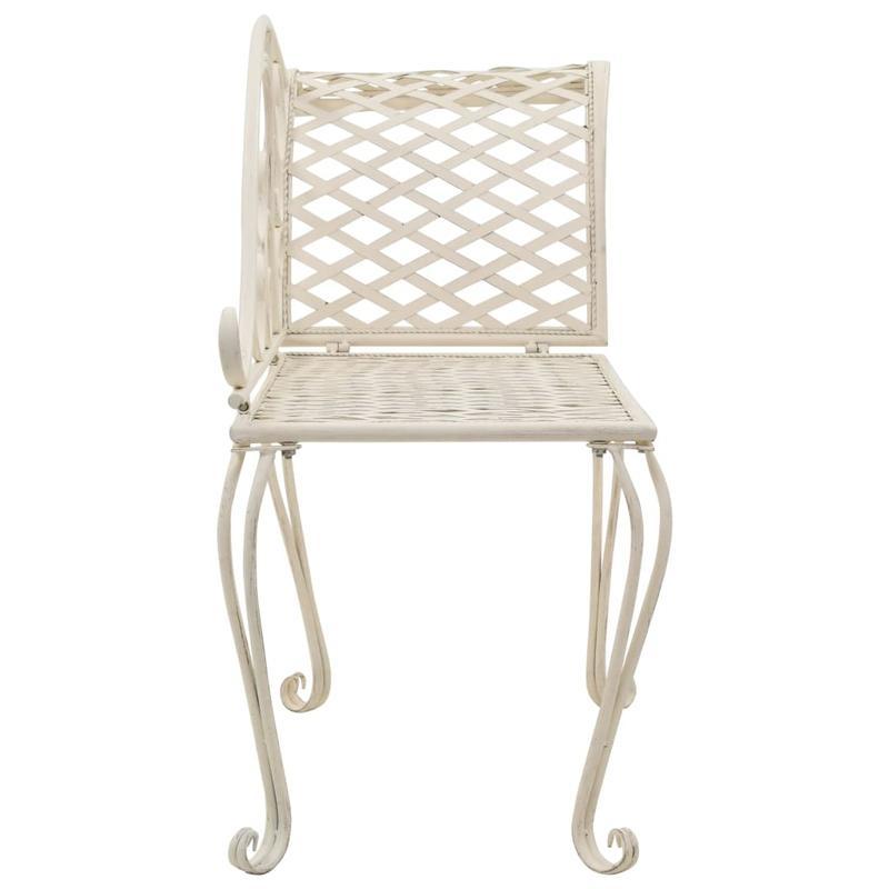Tuin Ligstoel – Lounger – Ligbed – Chillstoel – Tuinbank – Antiek Wit Metaal – Ergonomisch Design – 128 cm Lang