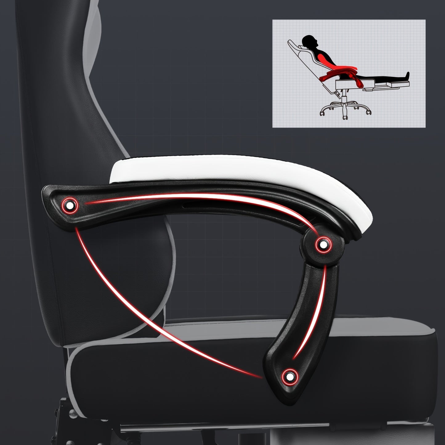 Gamingstoel – Gamestoel – Bureaustoel – Gaming Chair – Game Stoel – Ergonomisch Design – Verstelbare Rugleuning met Voetensteun