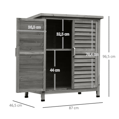 Tuinhuisje – Tuinkast – Tuinschuur – Berging – Opbergkast – Hout Op Poten – Schuifdeuren Met Binnenplank