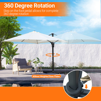 Parasol with 330cm Solar aluminium 330cm Terrace umbrella Square with stand Cantilever parasol Crank Patio umbrella Grey/Red/Beige/Green Market umbrella with crank swivelling Aluminium struts 360° degrees Sunshade Garden umb
