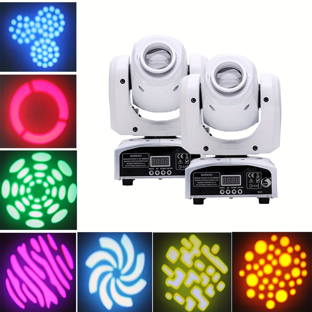 Movinghead Verlichting – LED Moving Head – DJ Licht – Disco Spot – Podiumverlichting – 2x120W RGBW LED – 8 Gobo Patronen – DMX Besturing – Draaibare Kop 540° X-as