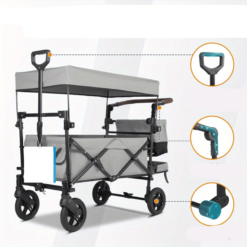 Trolley – Transportwagen – Bolderkar – Bolderwagen – Opvouwbare Kar – Inklapbaar Ontwerp – 100 kg Draagvermogen – Verstelbare Handgreep – Diepgroen - QUORE