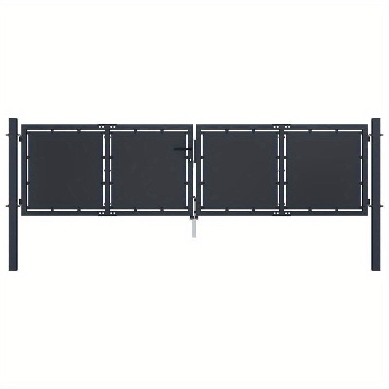 Tuinpoort – Tuindeur – Hekpoort – Schuttingdeur – Poort – Staal – 300x100 cm – Antraciet – Weerbestendig – Modern Design