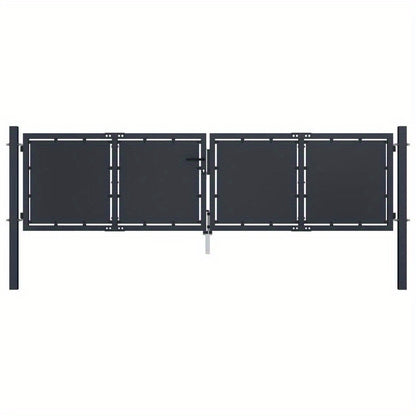 Tuinpoort – Tuindeur – Hekpoort – Schuttingdeur – Poort – Staal – 300x100 cm – Antraciet – Weerbestendig – Modern Design