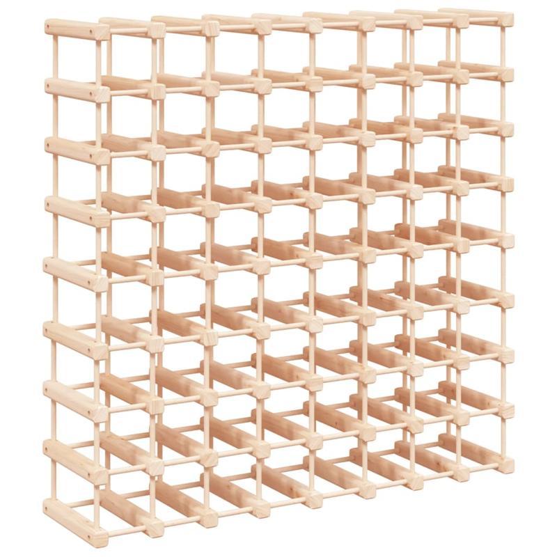 Wine Rack for 72 Bottles Measuring 90.5X23X90.5 Cm Made of Solid Pine Wood. The Wine Storage Rack Is Ideal for Use in Bars, Wine Cellars, Kitchens, Restaurants, And More.