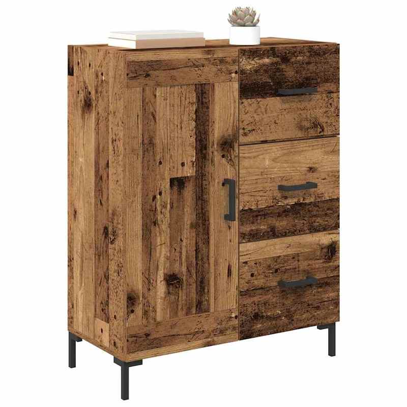 Modern Aged Wood Sideboard with Drawer - Engineered Wood Cabinet (69.5x34x90cm) | Particle Board, Frame | Freestanding Storage Furniture for, Dining Room, Entryway | Classic Contemporary Design for small to