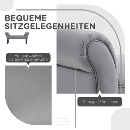 Opbergbank – Opbergbank – Zitbank – Bedbank – Opbergmeubel – Stevige Constructie – Zacht Zitkussen – Antraciet Grijs – 102x36x51 cm