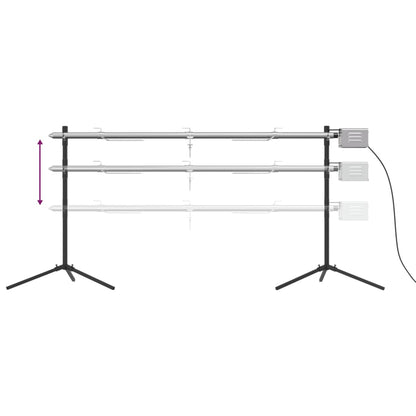 Automatische Houtskoolbarbecue – Elektrische BBQ – Grill – Houtskoolgrill – Buitenbarbecue – 207x45x83 cm – RVS Materiaal – Motor voor Automatisch Draaien
