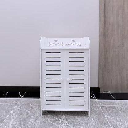 Schoenenkast – Schoenenrek – Schoenopberger – Schoenhouder – Schoenmeubel – 3-laags Voor 6 Paar Schoenen – Stevig Dik PVC – Zitbank Met Opbergruimte 40x35x71 cm - Wit