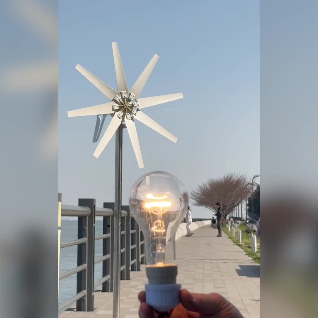 Horizontale Windturbine – 1000W Windgenerator – 48V - Thuisenergie – Kleinzakelijk – Laag Opstartwind – Robuuste Metalen Constructie - QUORE
