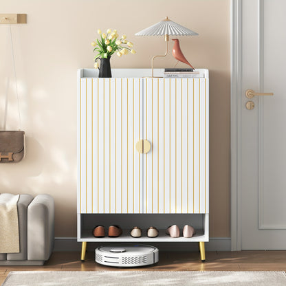 Schoenenkast – Schoenopberger – Schoenrek – Schoenkommode – Halmeubel – MDF – Drie Lagen – Open Lade – Draagvermogen 20KG – Wit