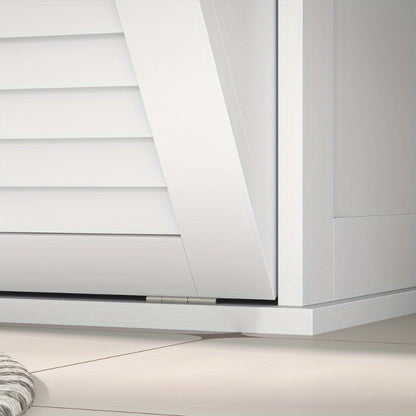 Witte Wasmand – Wasbak – Linnenkast – Opbergkast – Badkamer Kast – Metaal – Inclusief 2 Baskets – Geen Montage Nodig – 3.2 Cu Ft Gesloten Opbergruimte