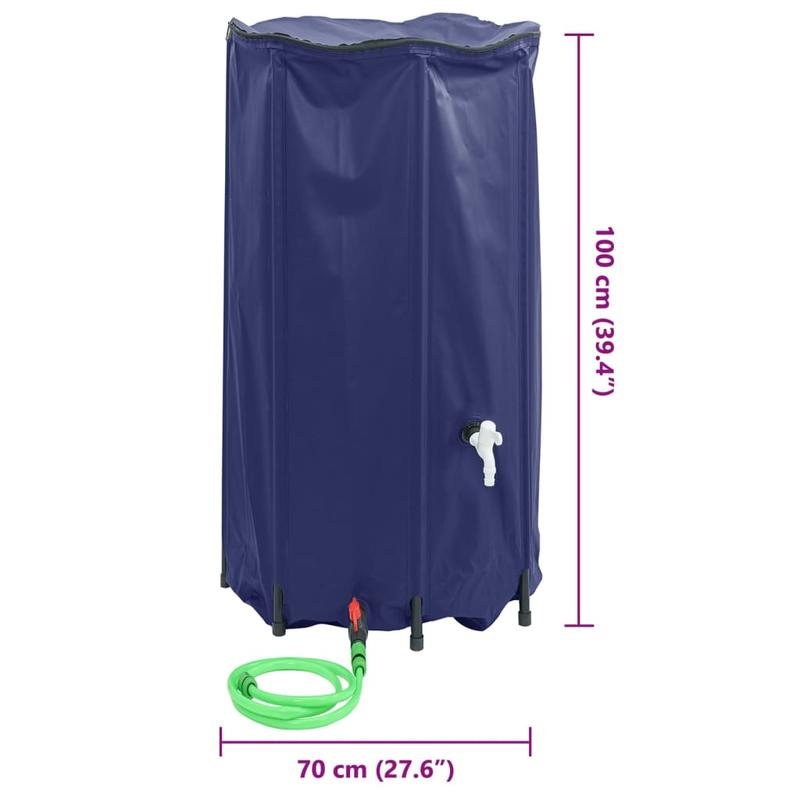 380L Heavy-Duty PVC Water Tank with Foldable Tap & Spill-Proof Lid - Large Capacity Outdoor Water Storage Tank with Leakproof Design, Easy-Fold Mechanism & Sturdy Frame for Garden, Pool