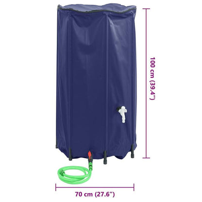 380L Heavy-Duty PVC Water Tank with Foldable Tap & Spill-Proof Lid - Large Capacity Outdoor Water Storage Tank with Leakproof Design, Easy-Fold Mechanism & Sturdy Frame for Garden, Pool