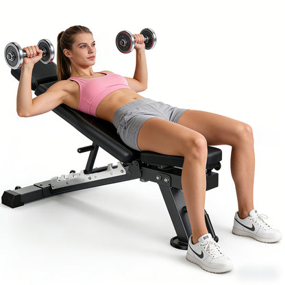 1 VOWVIT Folding Weight Bench | Adjustable Multifunctional Training Bench, Stainless Steel, Perfect for Universal Use, Ideal for Full Body Training