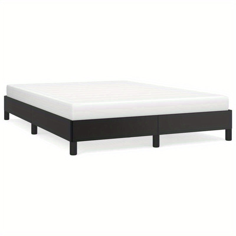 Black Bed Frame 140X200 Cm Made of Faux Leather. It'S Practical, Removable, And Suitable for Year-Round Use.