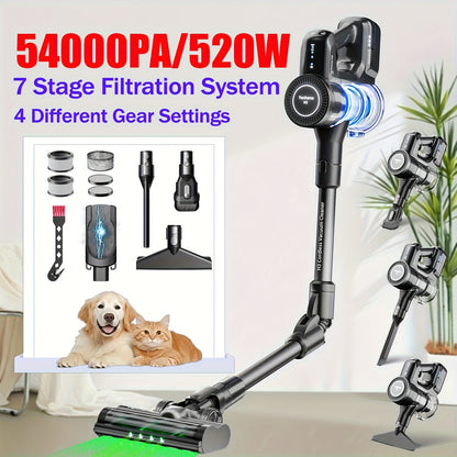 Draadloze Steelstofzuiger – Stofzuiger Zonder Snoer – Handstofzuiger – Kruimeldief – Snoerloze Zuiger – 180° Draaibare Kop – USB Oplaadbaar & Lichtgewicht – Zwart