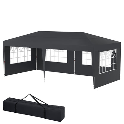 Partytent – Tuinpaviljoen – Feesttent – Vouwtent – Tuintent – 3x6 Meter – Opvouwbaar Met Zijpanelen – UV-Beschermend