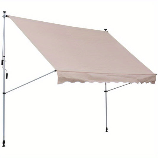 Luifel – Zonnescherm – Schaduwdoek – Buitenluifel – Terrasluifel – Verstelbaar 200x150 cm – Stevig Houten Frame – Weerbestendig Beige Doek