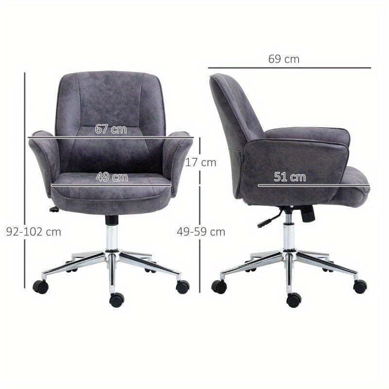 Bureaustoel – Office Chair – Ergonomische Stoel – Draaistoel – Bureaustoel – XXL Formaat – Met Schommelfunctie – Verstelbaar – Tot 120 kg – Grijs