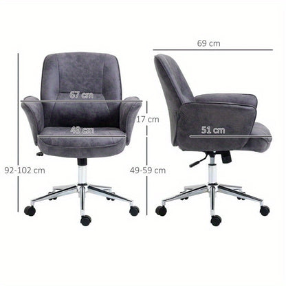 Bureaustoel – Office Chair – Ergonomische Stoel – Draaistoel – Bureaustoel – XXL Formaat – Met Schommelfunctie – Verstelbaar – Tot 120 kg – Grijs
