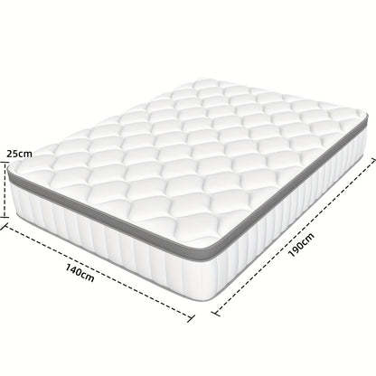 Pocketveringmatras – Matras – Matras 140x190 – Matrassen – Pocketveer Matras – Medium Stevig – 25 cm Hoog – Met Katoenen Hoeslaken