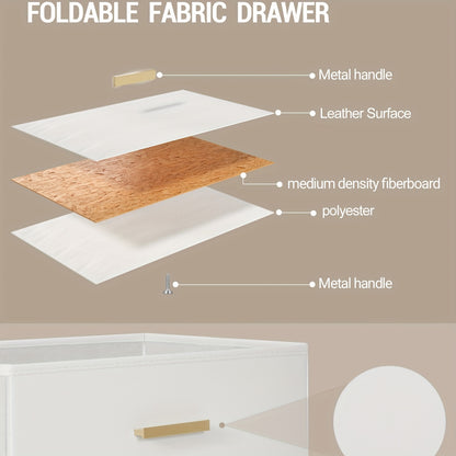 Nachtkastje – Bedside Table – Bijzettafel – Opberkkast – Nachtmeubel – Met LED Verlichting – USB Oplaadstation – Wit – 2 Lades – Stabiel Design