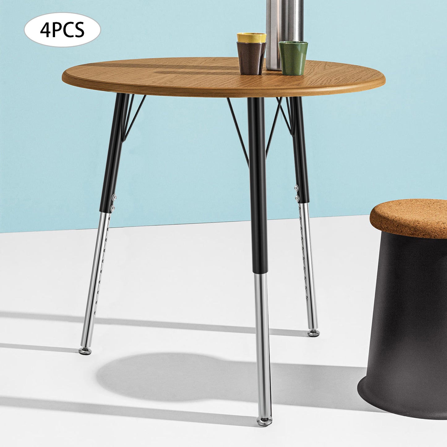 Verstelbare Tafelpoten – Tafelpoten Met Verstelbare Hoogte – Meubelpoten – Bureau Poten – Eettafel Poten – Zwarte Metalen Constructie – Verstelbaar 44,5-73,5 cm – Antislip Rubber Voetjes – Stevig Tot 300 kg