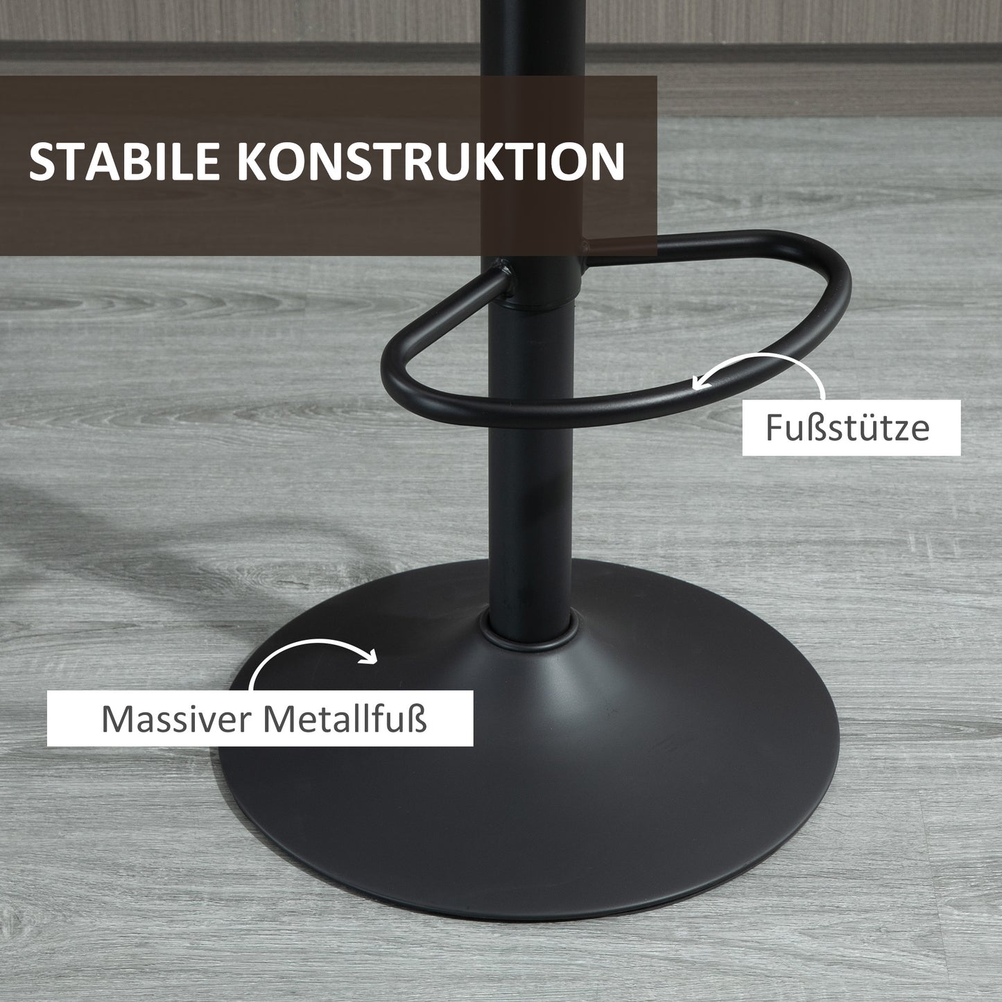 Barstoel – Barkruk – Barstoel Kruk – Keukenstoel – Barkrukken Set – Verstelbare Zithoogte – Microvezel Bruin Zitting Met Metalen Frame