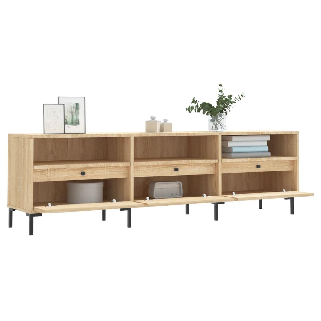 TV Cabinet Sonoma Oak 150x30x44.5 cm Engineered Wood TV Stand Entertainment Center with Storage, Media Television Table for Living Room Bedroom