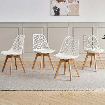 Eetkamerstoel – Stoel – Kuipstoel – Keukenstoel – Woonkamerstoel – Scandinavisch Design – PU Leer – Beukenhouten Poten – Ergonomisch Comfort – Kras- en Waterbestendig