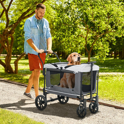 Dog Buggy Foldable for Dogs &Amp; Cats Up to 30 Kg 110 X 65 X 102 Cm Dark Grey Dog Buggy