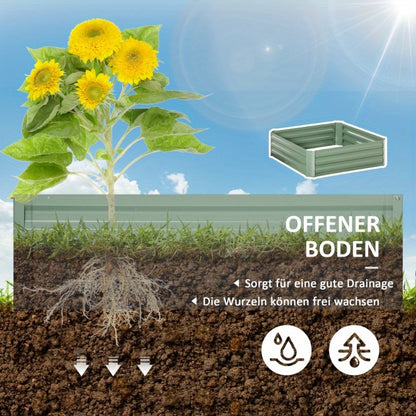 Verhoogd Tuinbed – Moestuinbak – Plantenbak – Bloembak – Balkonbak – Gegalvaniseerd Staal – 100x100x30 cm – Roestbestendig – Eenvoudige Montage