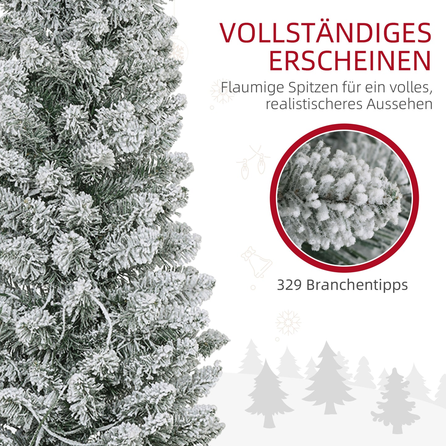 Kunstkerstboom – Nepkerstboom – Kerstboom Kunst – Sfeerverlichting Boom – 180 cm Groen – Geïntegreerde LED Verlichting – Brandvertragend Metalen Voet