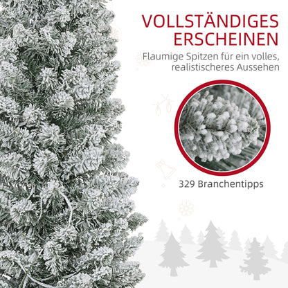 Kunstkerstboom – Nepkerstboom – Kerstboom Kunst – Sfeerverlichting Boom – 180 cm Groen – Geïntegreerde LED Verlichting – Brandvertragend Metalen Voet